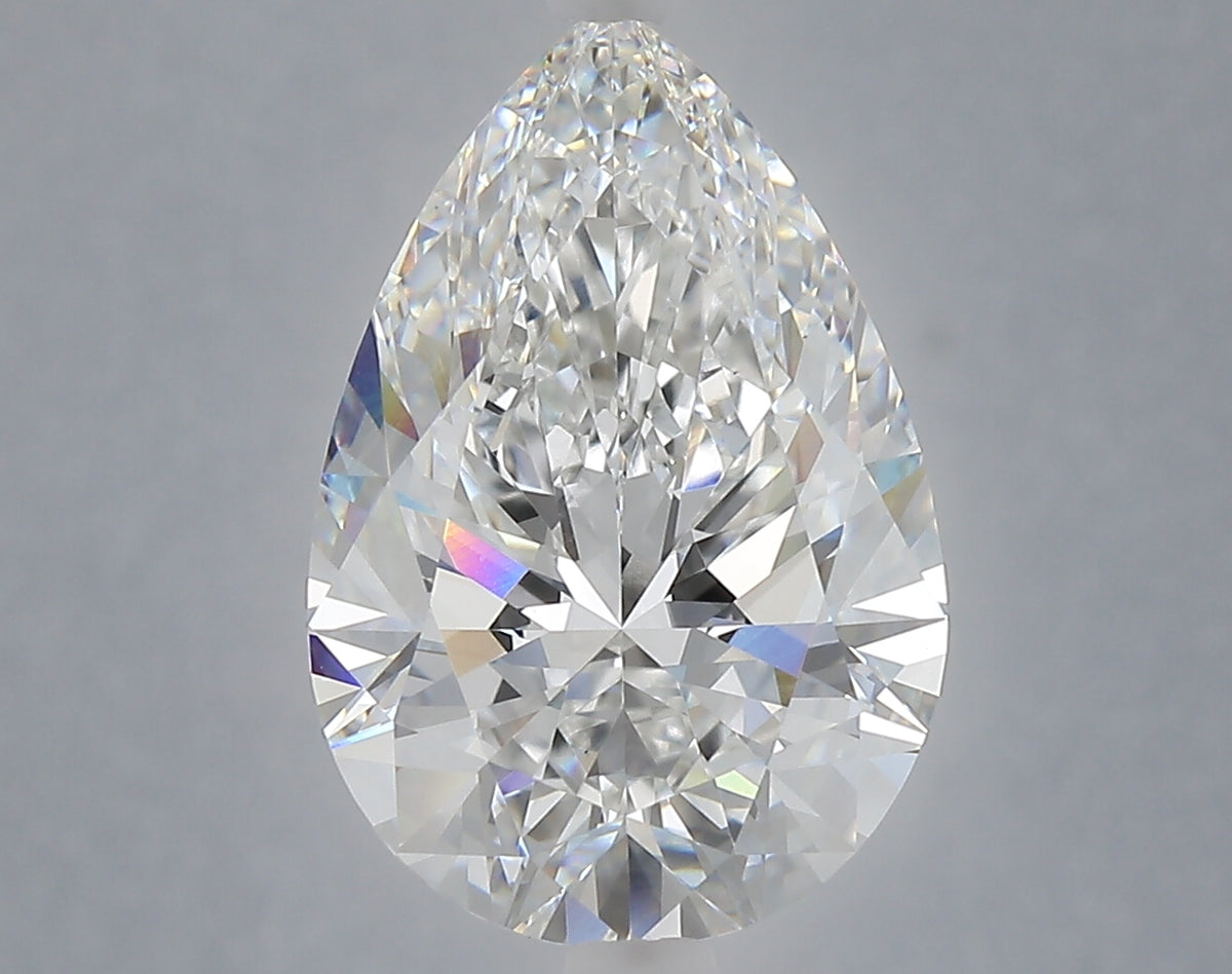 5.25 Carat Pear Shaped, Ideal Cut, E Color, VS1 Clarity, IGI Certified Lab Grown Diamond