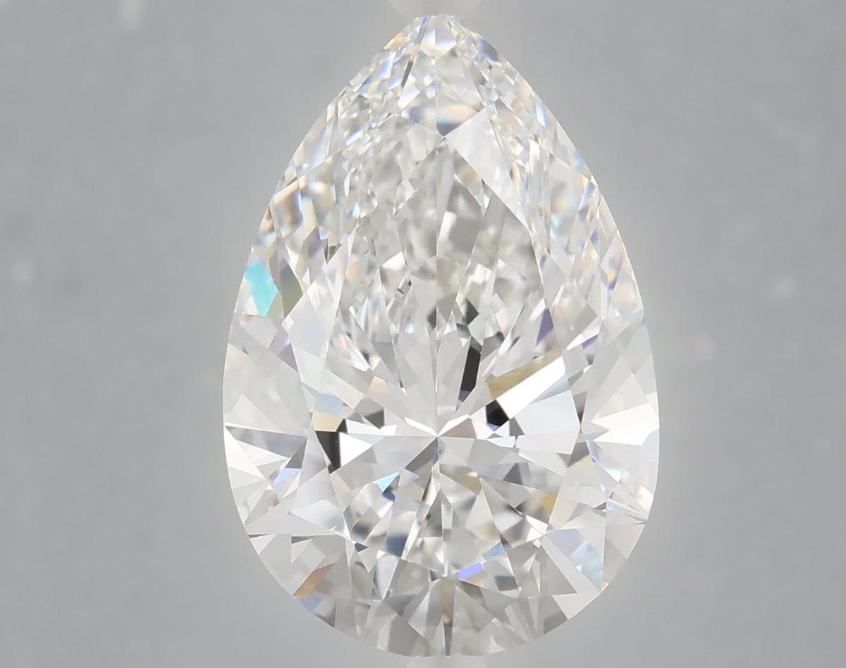 6.07 Carat Pear Shaped, Ideal Cut, D Color, VVS2 Clarity, IGI Certified Lab Grown Diamond
