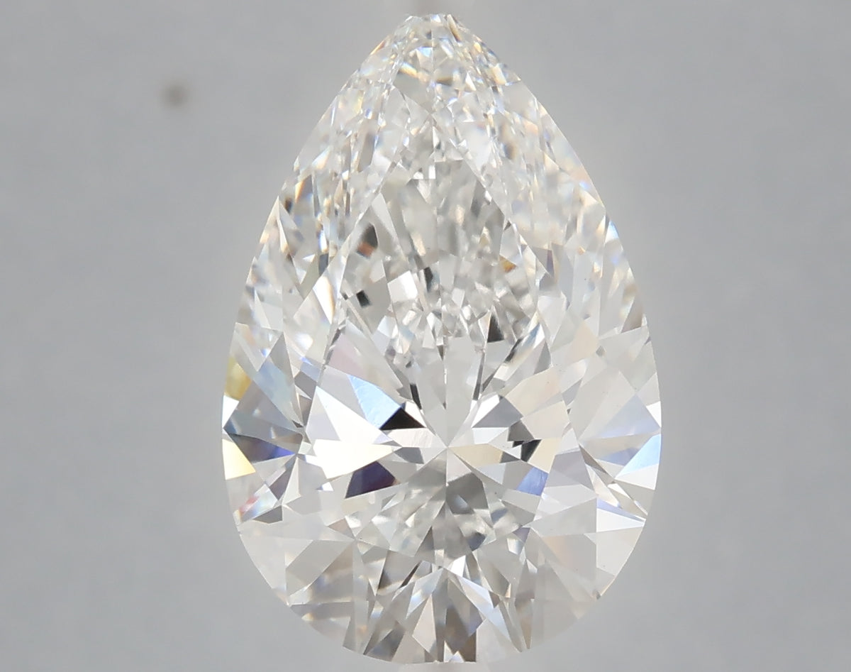 5.25 Carat Pear Shaped, Ideal Cut, E Color, VS1 Clarity, IGI Certified Lab Grown Diamond