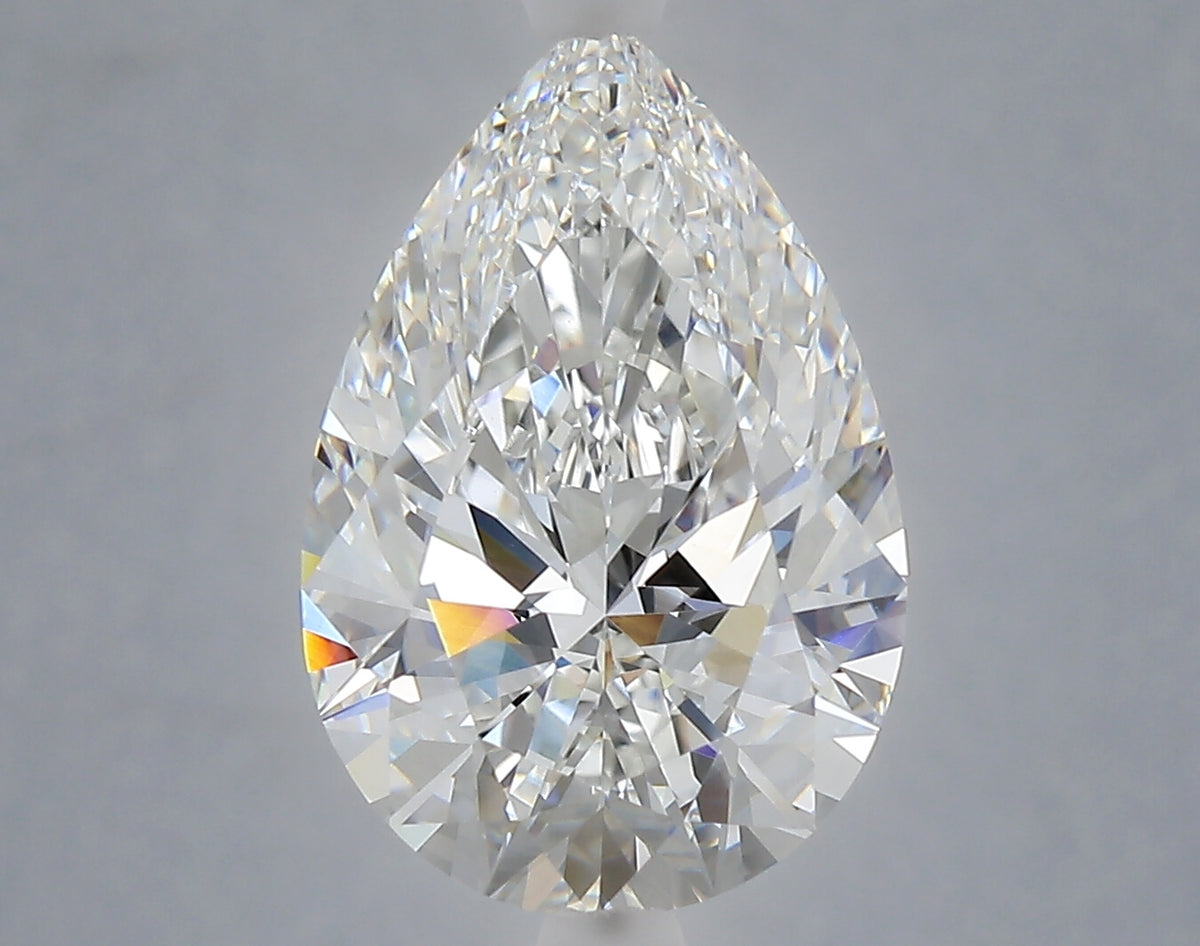 4.07 Carat Pear Shaped, Ideal Cut, E Color, VVS2 Clarity, IGI Certified Lab Grown Diamond