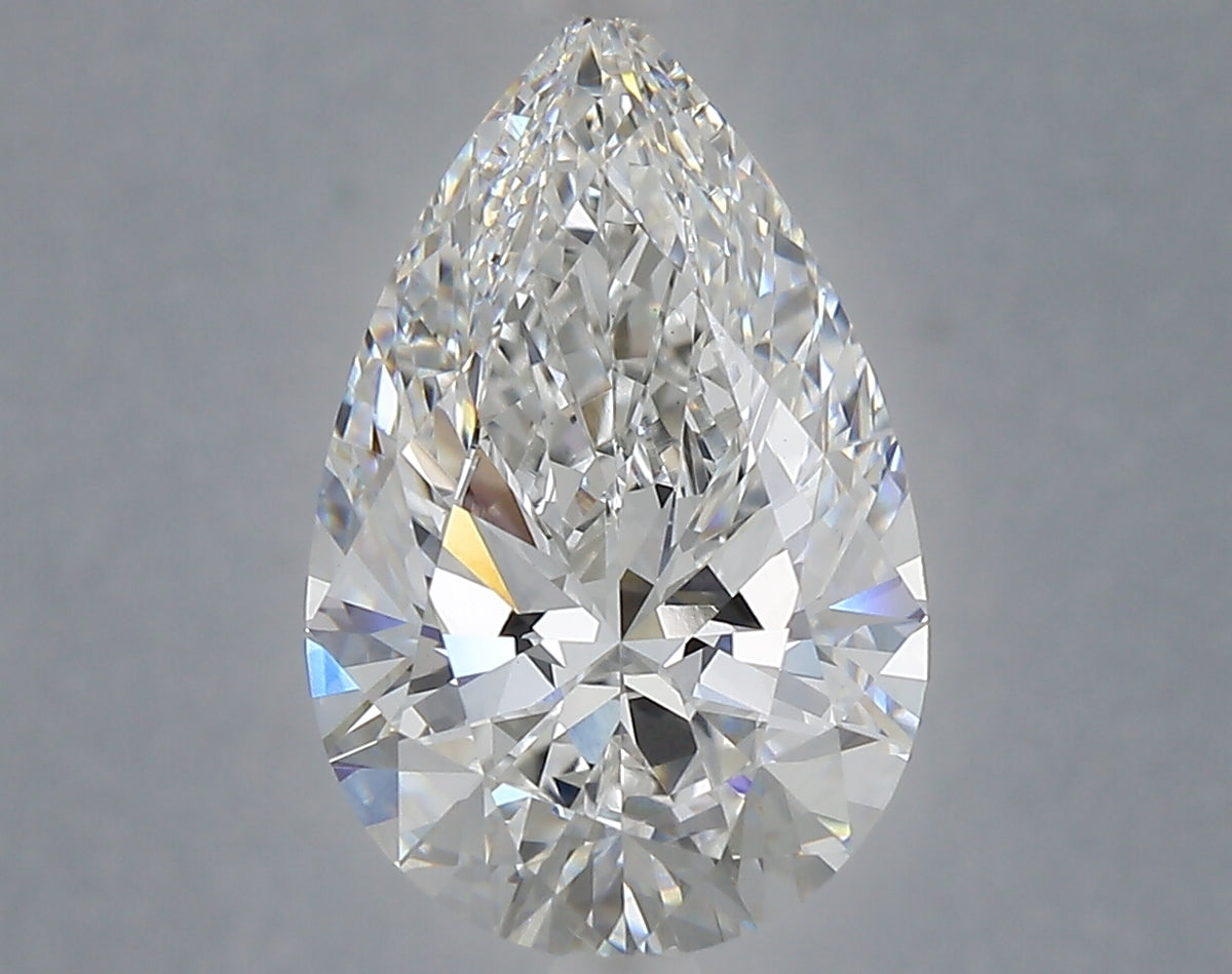 4.06 Carat Pear Shaped, Ideal Cut, F Color, VVS2 Clarity, IGI Certified Lab Grown Diamond