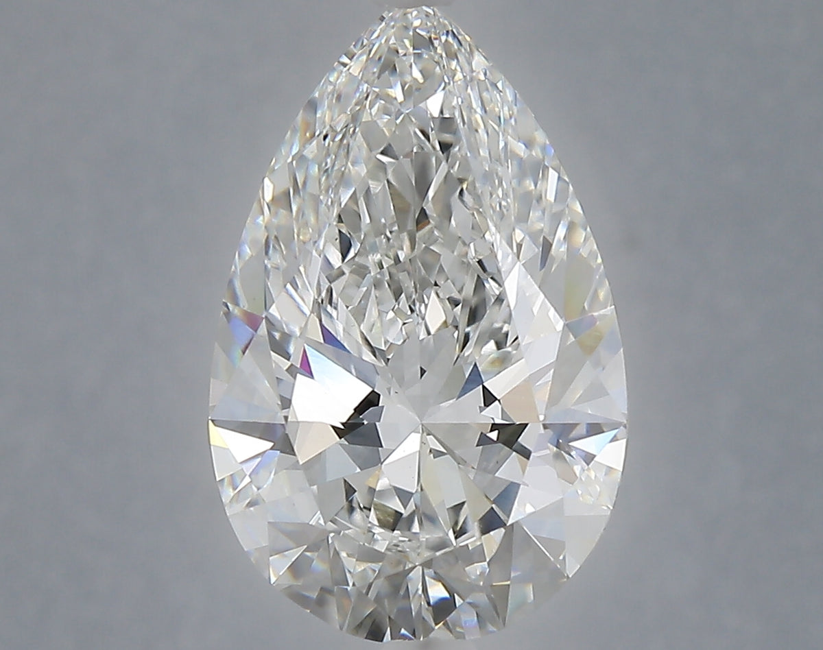 5.09 Carat Pear Shaped, Ideal Cut, F Color, VVS2 Clarity, IGI Certified Lab Grown Diamond