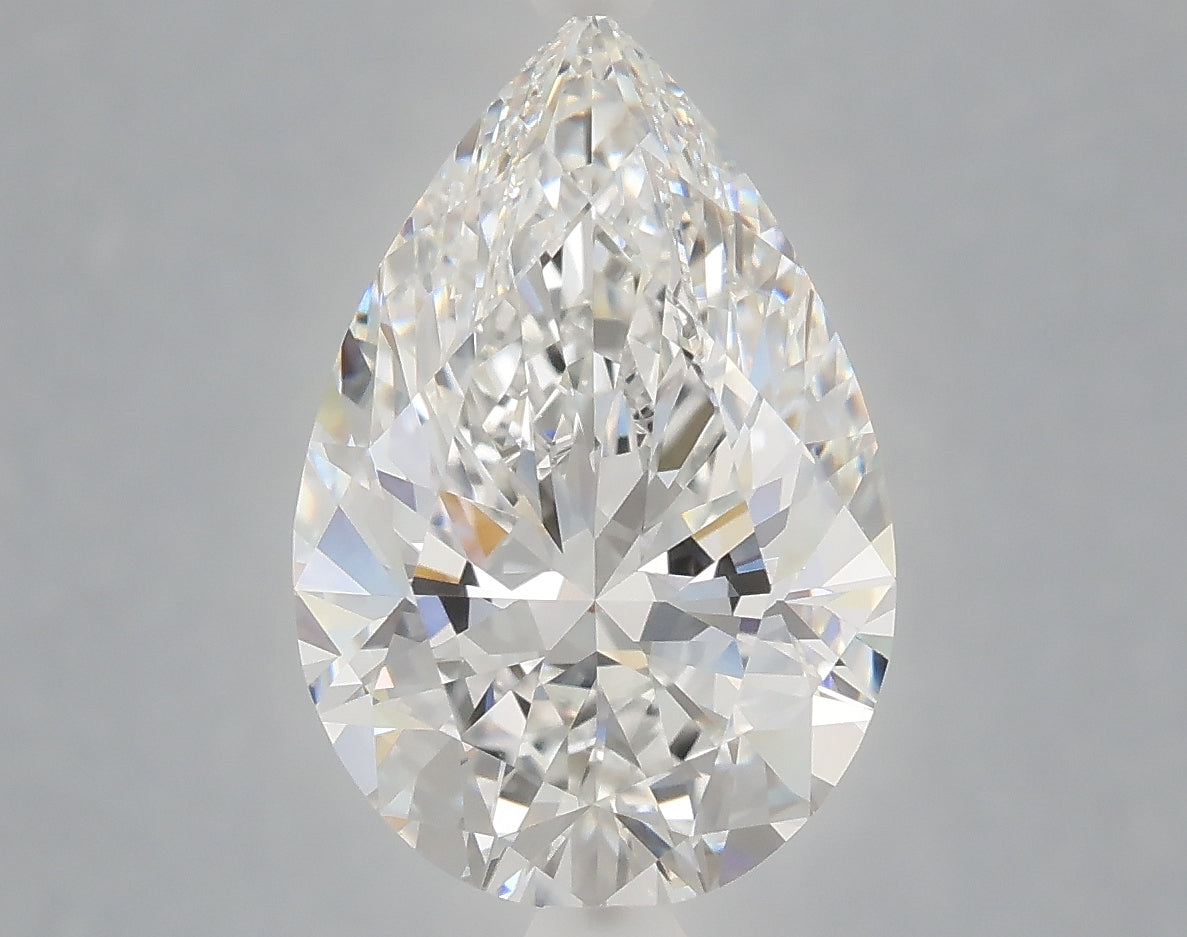 4.10 Carat Pear Shaped, Ideal Cut, E Color, VVS2 Clarity, IGI Certified Lab Grown Diamond