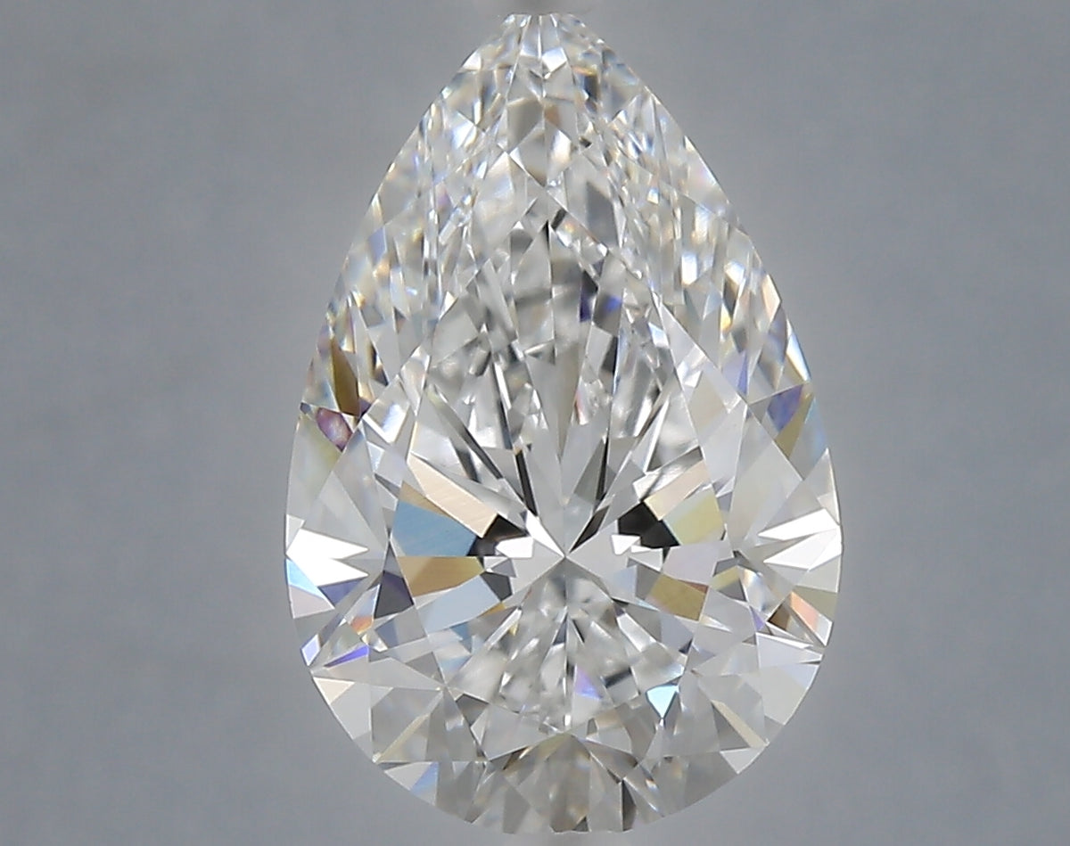 4.07 Carat Pear Shaped, Ideal Cut, E Color, VVS2 Clarity, IGI Certified Lab Grown Diamond
