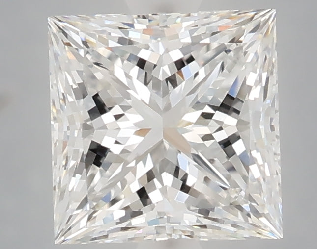 2.10 Carat Princess Shaped, Ideal Cut, D Color, VVS2 Clarity, IGI Certified Lab Grown Diamond