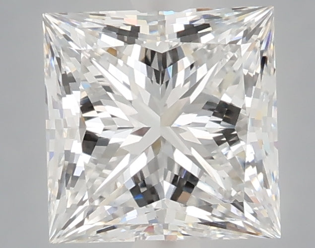 2.10 Carat Princess Shaped, Ideal Cut, D Color, VVS2 Clarity, IGI Certified Lab Grown Diamond