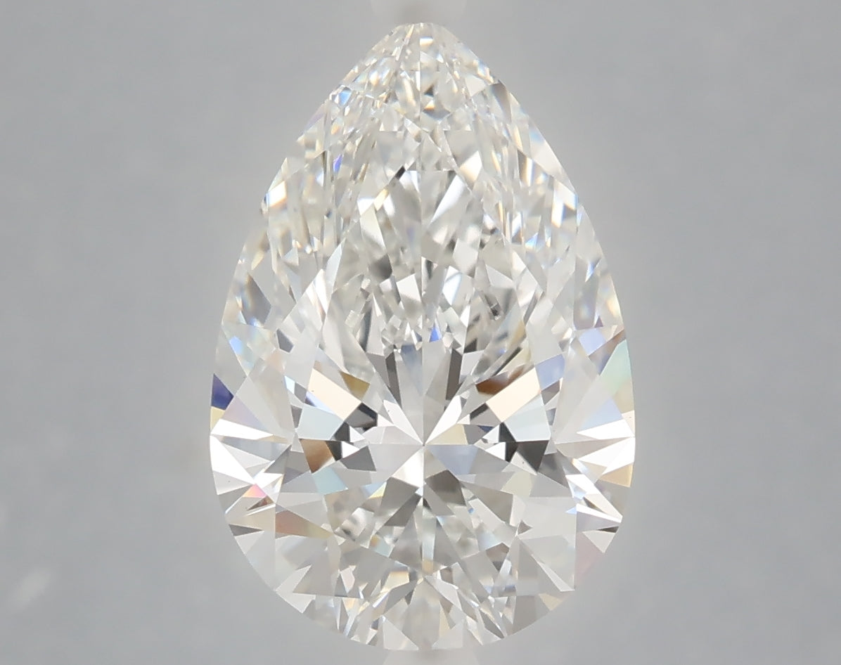 4.05 Carat Pear Shaped, Ideal Cut, F Color, VVS2 Clarity, IGI Certified Lab Grown Diamond
