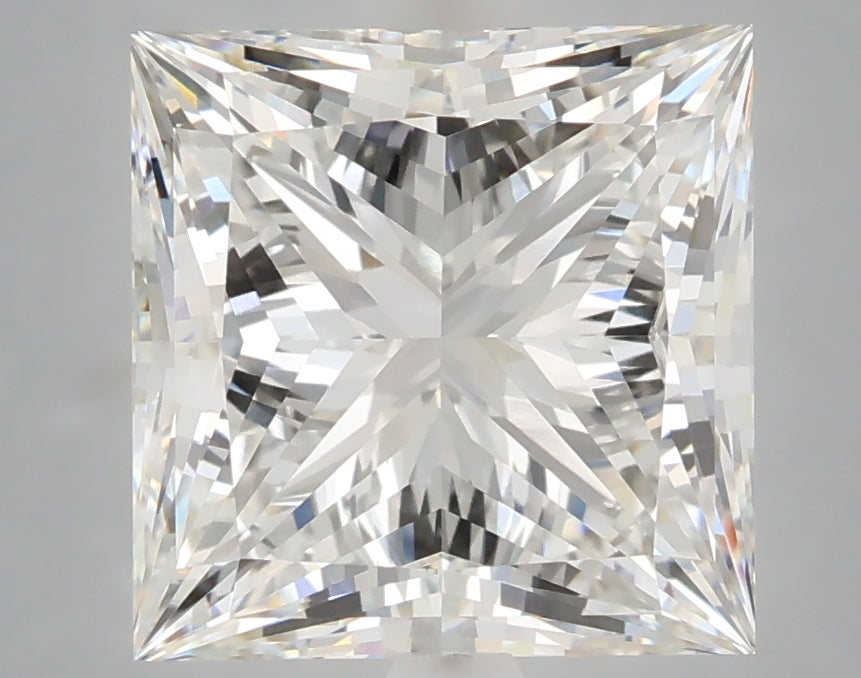 5.10 Carat Princess Shaped, Ideal Cut, F Color, VVS2 Clarity, IGI Certified Lab Grown Diamond