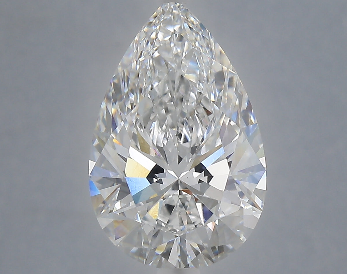 4.09 Carat Pear Shaped, Ideal Cut, D Color, VVS2 Clarity, IGI Certified Lab Grown Diamond