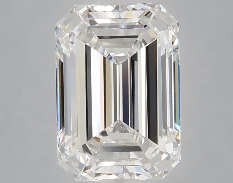 2.10 Carat Emerald Shaped, Ideal Cut, E Color, VVS2 Clarity, IGI Certified Lab Grown Diamond