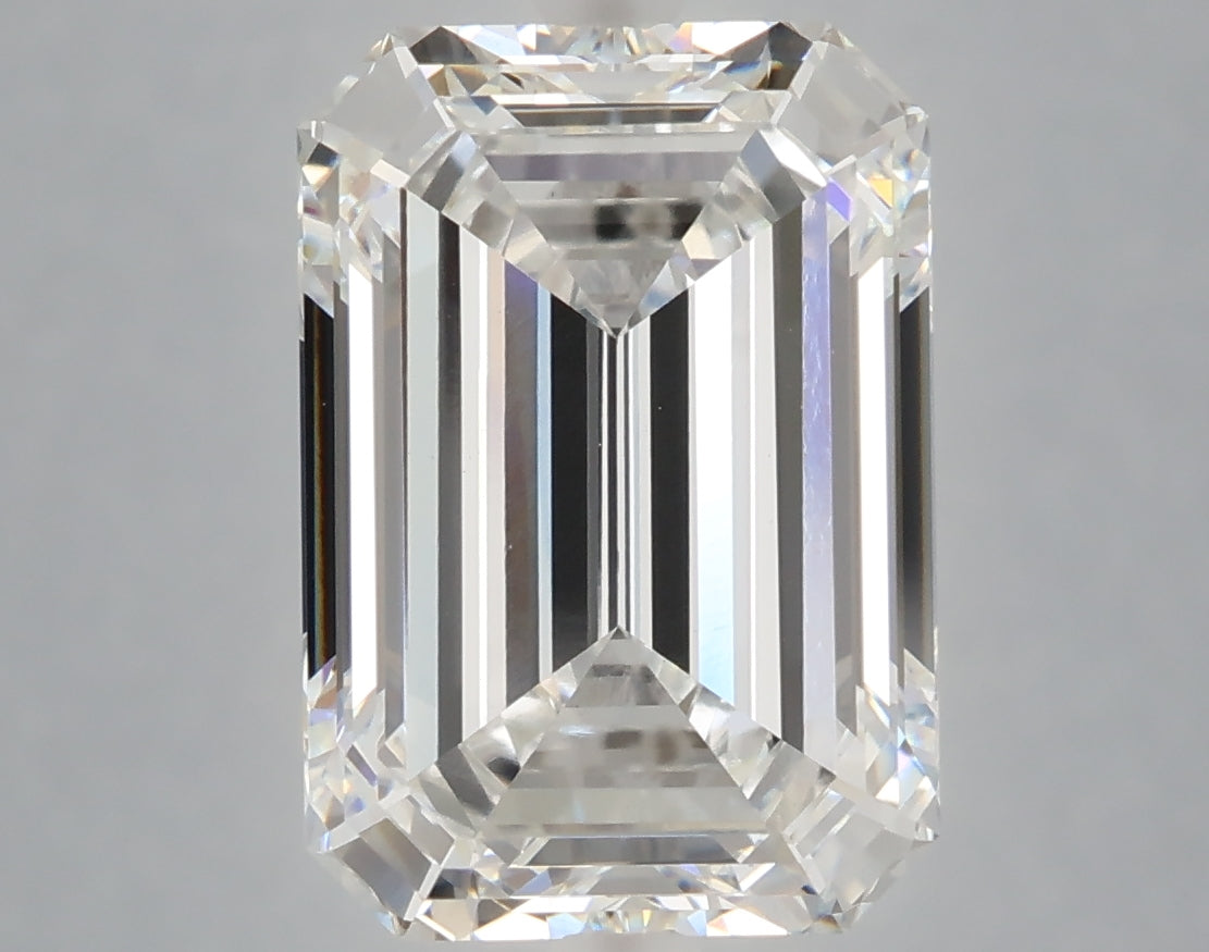 6.09 Carat Emerald Shaped, Ideal Cut, E Color, VVS2 Clarity, IGI Certified Lab Grown Diamond