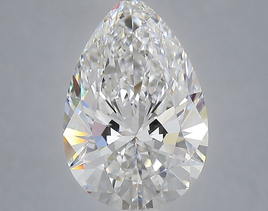 3.10 Carat Pear Shaped, Ideal Cut, E Color, VVS2 Clarity, IGI Certified Lab Grown Diamond