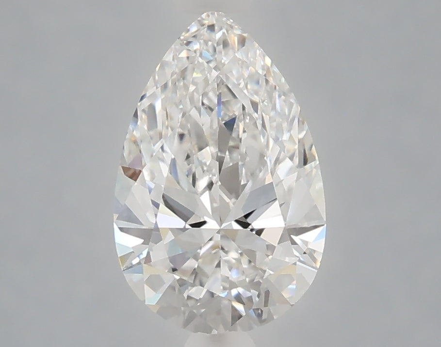 1.58 Carat Pear Shaped, Ideal Cut, E Color, VVS2 Clarity, IGI Certified Lab Grown Diamond