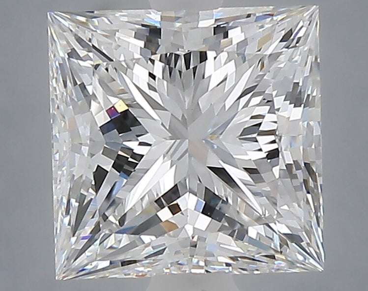 3.09 Carat Princess Shaped, Ideal Cut, E Color, VS1 Clarity, IGI Certified Lab Grown Diamond