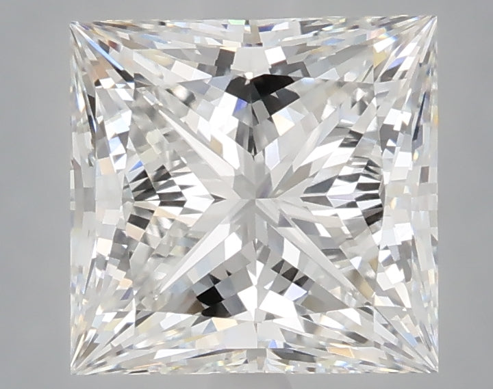 3.05 Carat Princess Shaped, Ideal Cut, E Color, VVS2 Clarity, IGI Certified Lab Grown Diamond