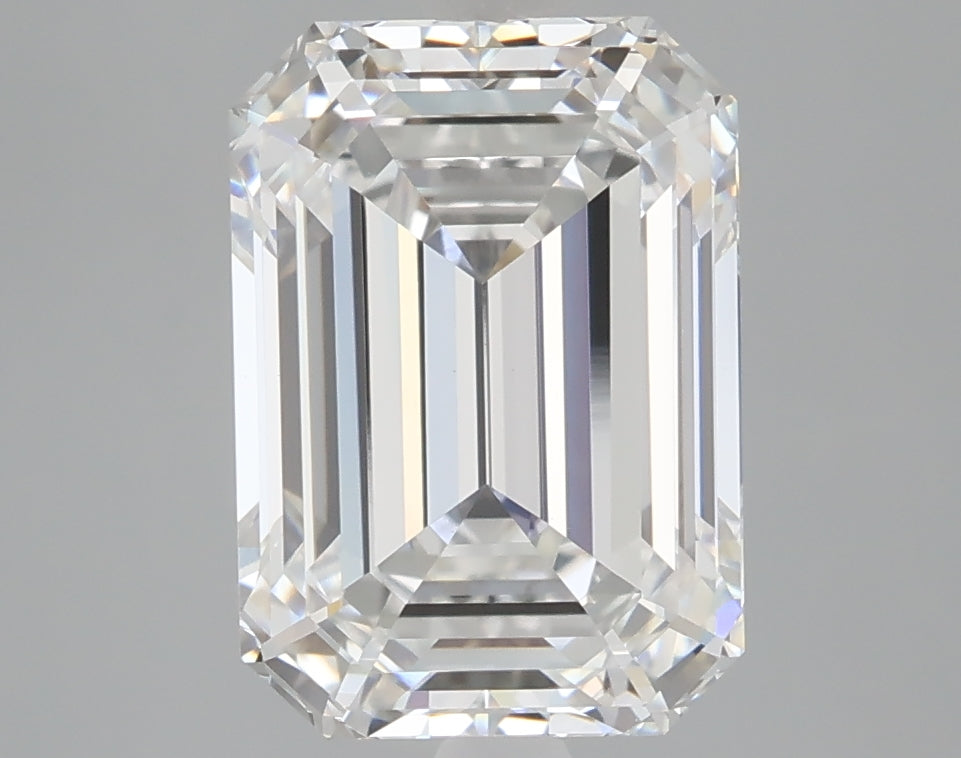 4.06 Carat Emerald Shaped, Ideal Cut, E Color, VVS2 Clarity, IGI Certified Lab Grown Diamond