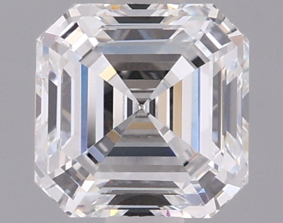 1.02 Carat Asscher Shaped, Ideal Cut, D Color, VS2 Clarity, IGI Certified Lab Grown Diamond