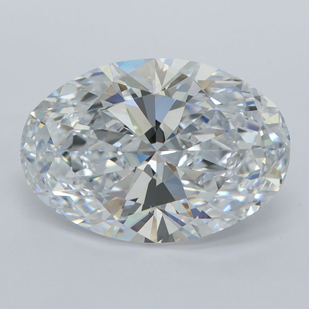 3.04 Carat Oval Shaped, Ideal Cut, D Color, VVS1 Clarity, GCAL Certified Lab Grown Diamond