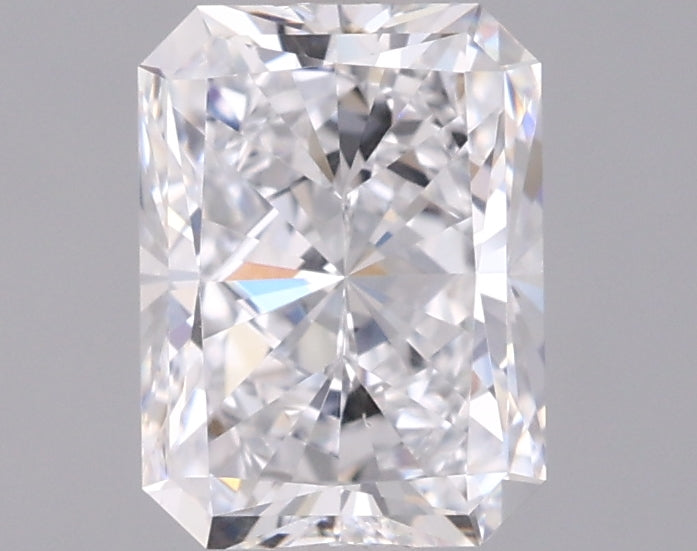 1.55 Carat Radiant Shaped, Excellent Cut, D Color, VVS2 Clarity, IGI Certified Lab Grown Diamond