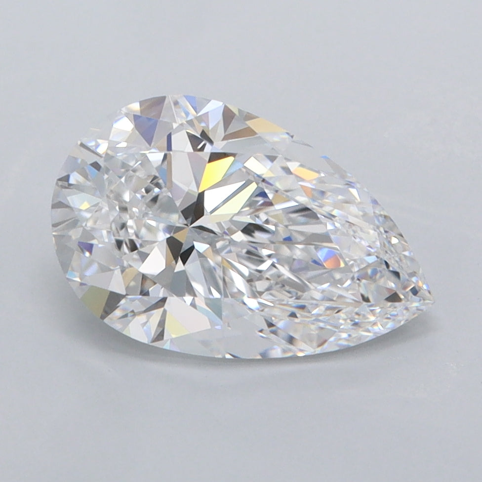 2.24 Carat Pear Shaped, Ideal Cut, D Color, FL Clarity, IGI Certified Lab Grown Diamond