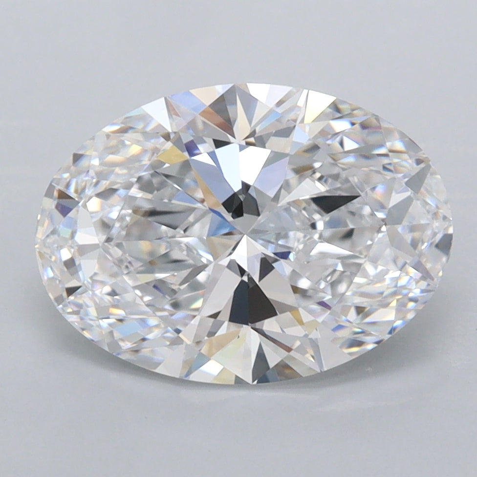 3.01 Carat Oval Shaped, Ideal Cut, D Color, FL Clarity, IGI Certified Lab Grown Diamond