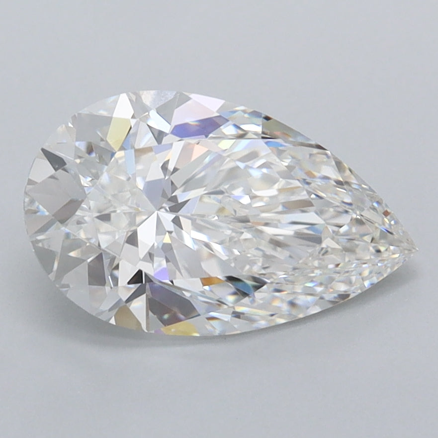 1.94 Carat Pear Shaped, Excellent Cut, D Color, FL Clarity, IGI Certified Lab Grown Diamond