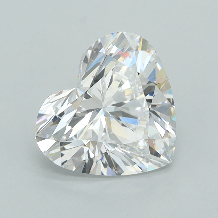 1.71 Carat Heart Shaped, Ideal Cut, D Color, FL Clarity, IGI Certified Lab Grown Diamond