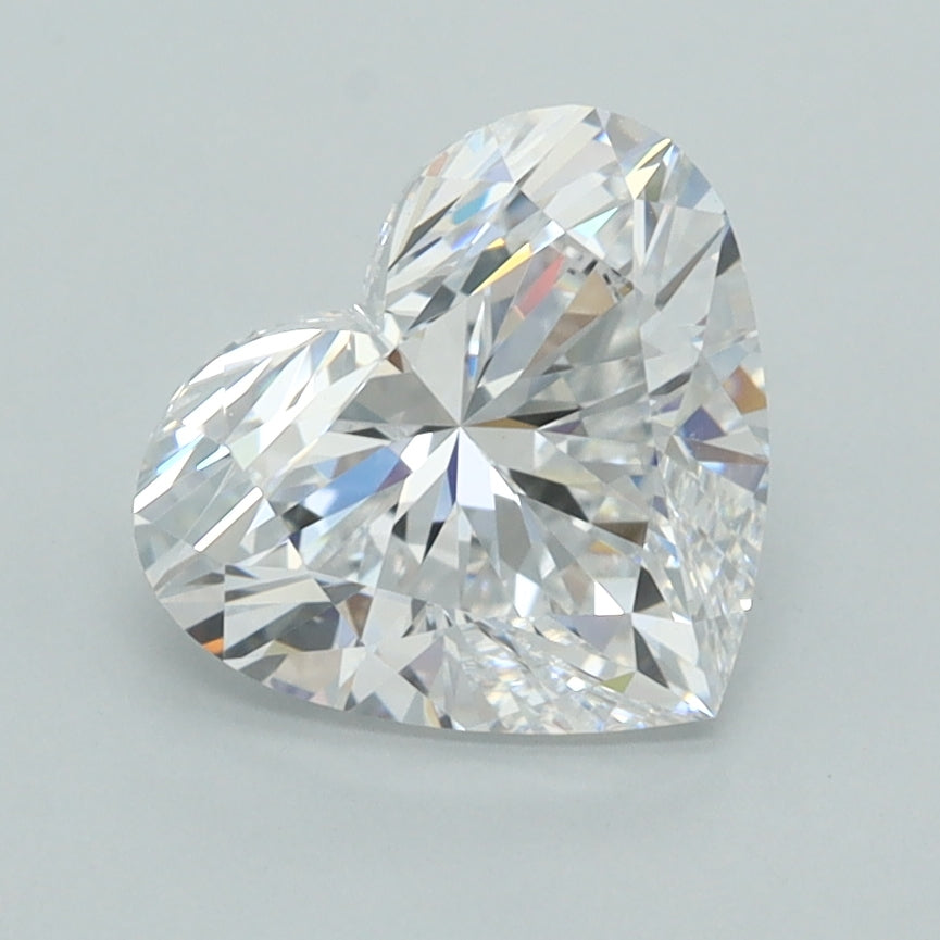 1.96 Carat Heart Shaped, Ideal Cut, D Color, FL Clarity, IGI Certified Lab Grown Diamond