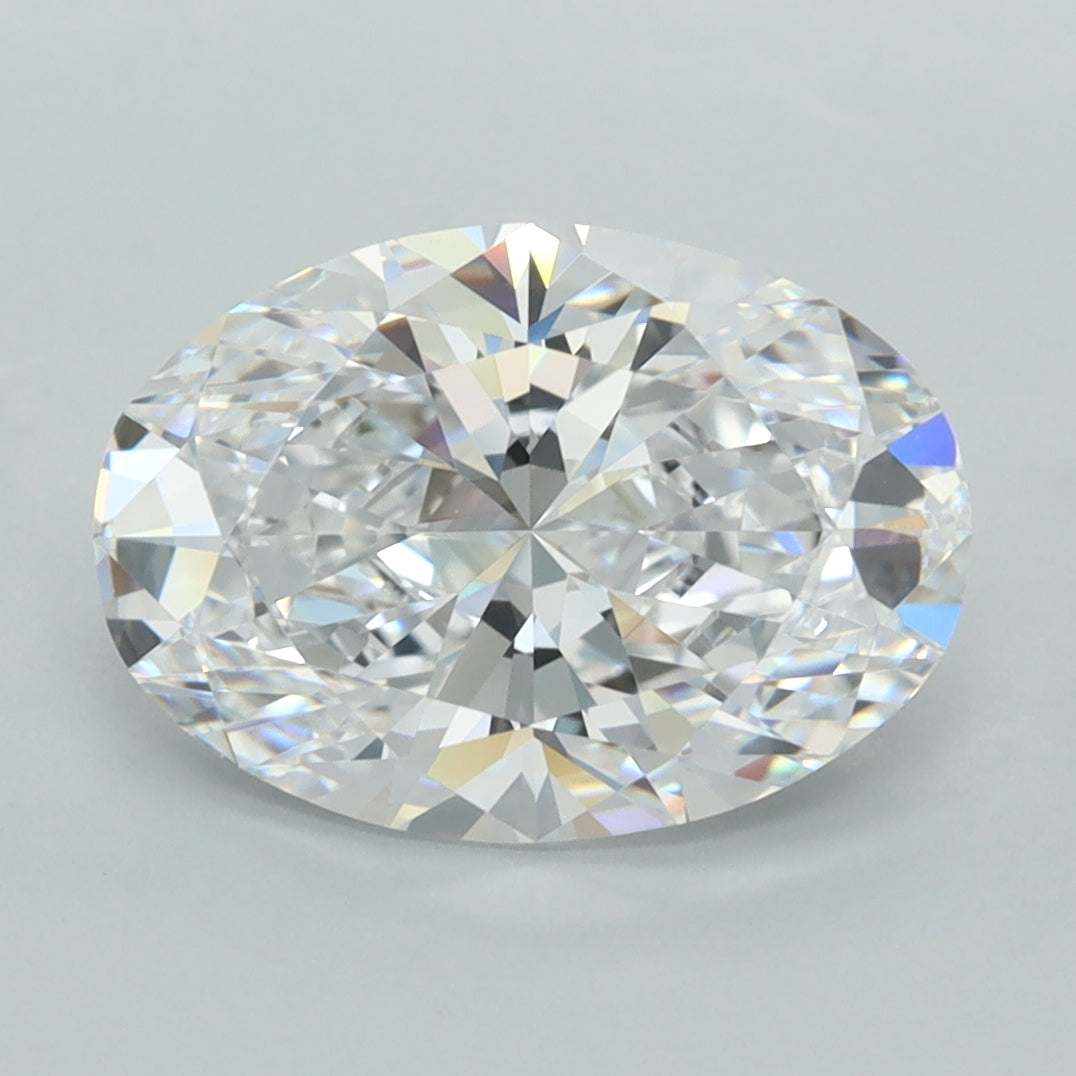 3.50 Carat Oval Shaped, Ideal Cut, D Color, FL Clarity, IGI Certified Lab Grown Diamond
