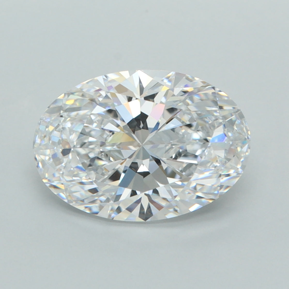 3.04 Carat Oval Shaped, Ideal Cut, D Color, VVS1 Clarity, GCAL Certified Lab Grown Diamond