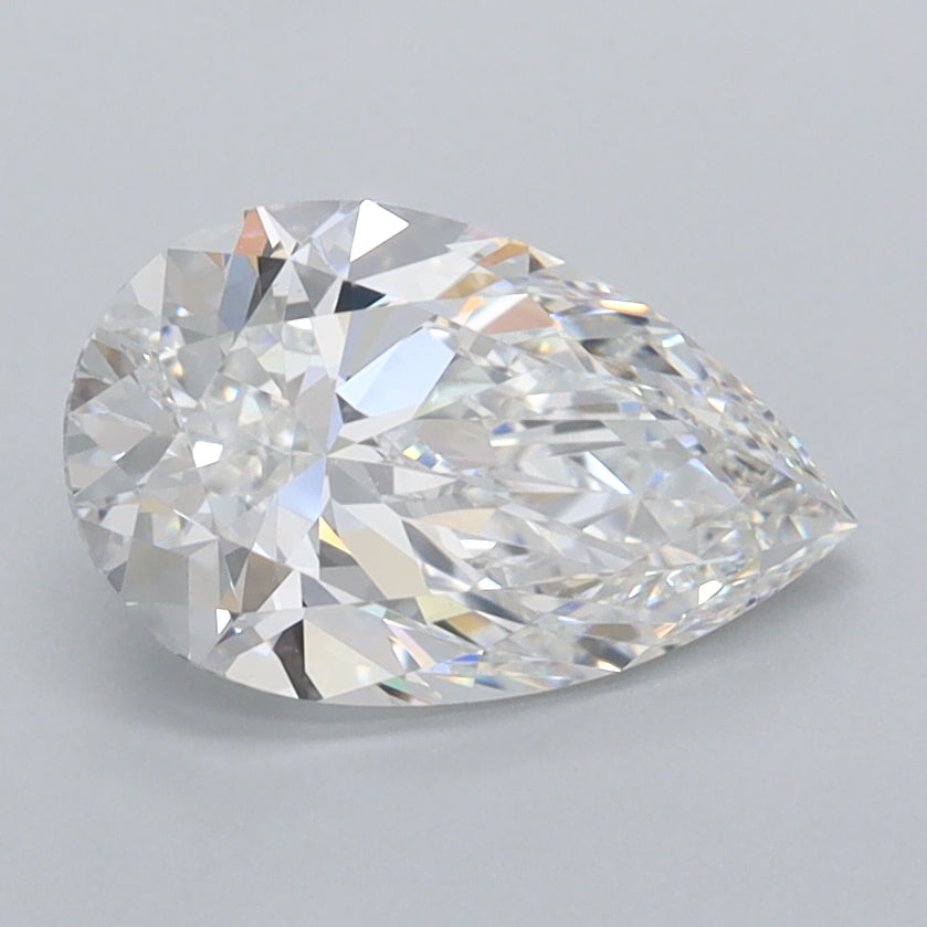 1.51 Carat Pear Shaped, Ideal Cut, D Color, FL Clarity, IGI Certified Lab Grown Diamond