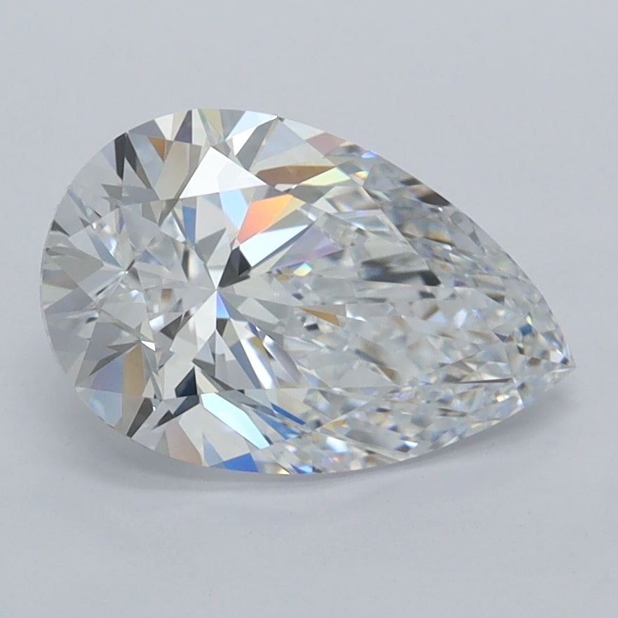 2.03 Carat Pear Shaped, Excellent Cut, D Color, IF Clarity, IGI Certified Lab Grown Diamond