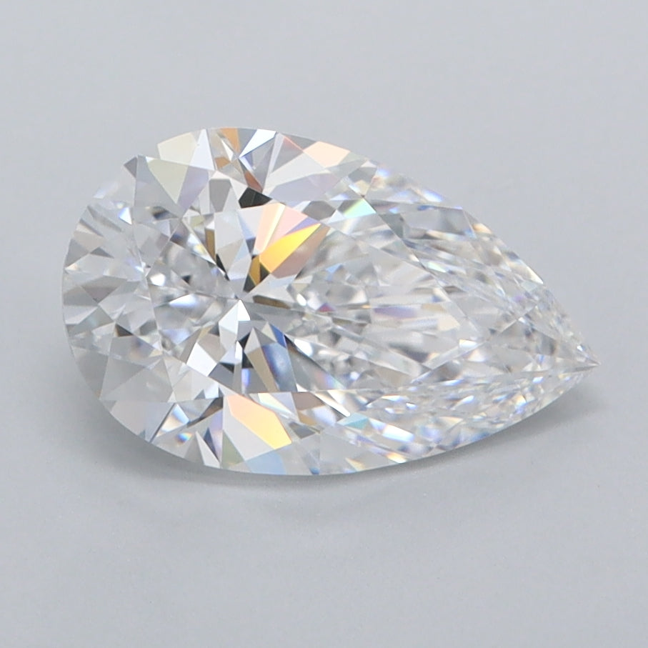 1.48 Carat Pear Shaped, Excellent Cut, E Color, FL Clarity, IGI Certified Lab Grown Diamond