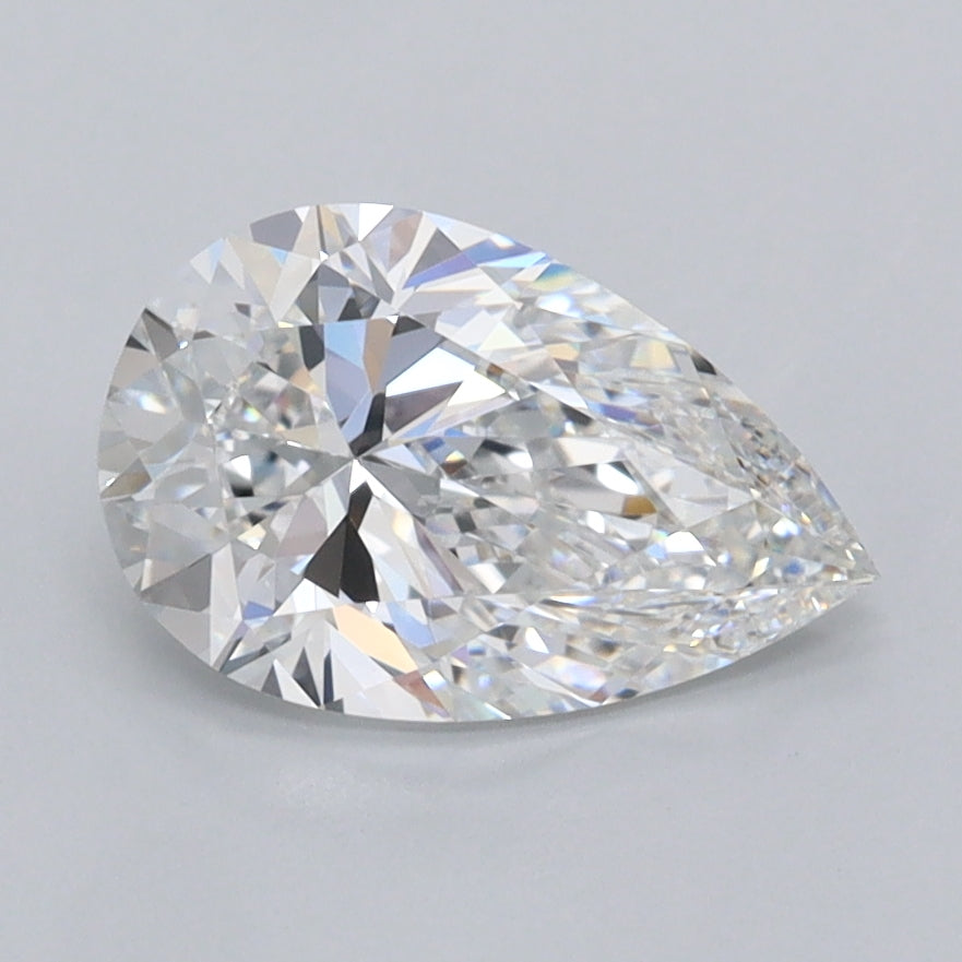 1.50 Carat Pear Shaped, Ideal Cut, D Color, FL Clarity, IGI Certified Lab Grown Diamond