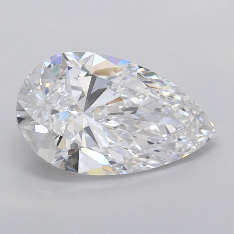 1.10 Carat Pear Shaped, Ideal Cut, D Color, FL Clarity, IGI Certified Lab Grown Diamond