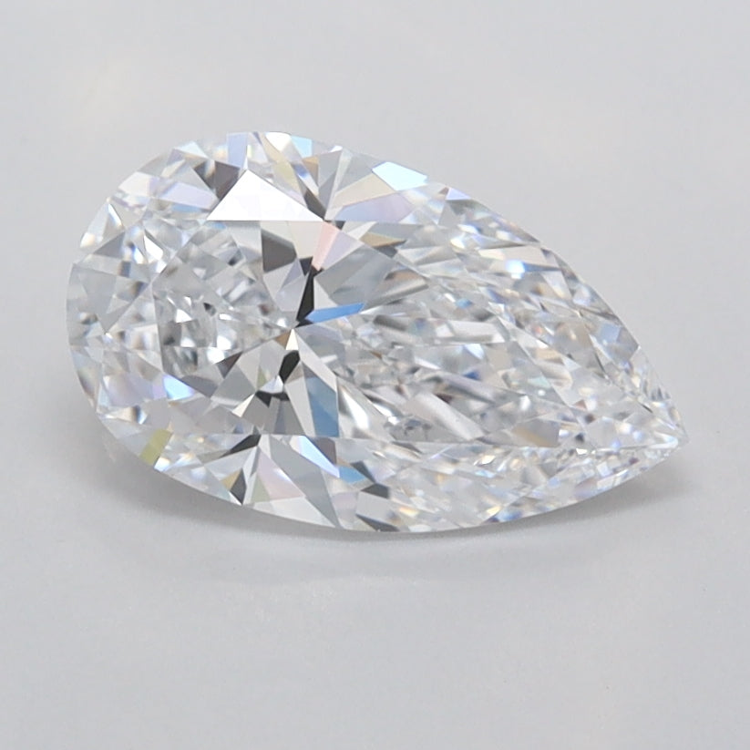 1.13 Carat Pear Shaped, Ideal Cut, D Color, FL Clarity, IGI Certified Lab Grown Diamond
