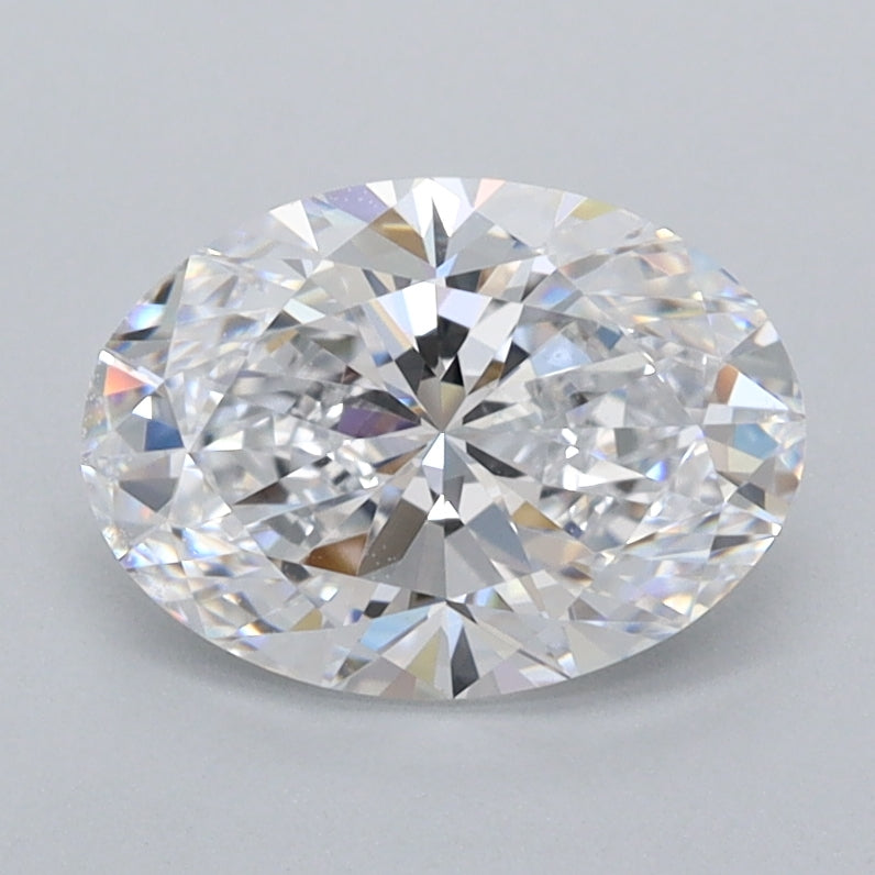 1.50 Carat Oval Shaped, Ideal Cut, D Color, FL Clarity, IGI Certified Lab Grown Diamond