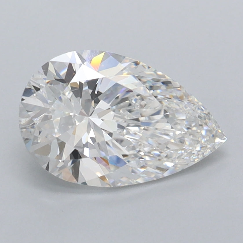 1.52 Carat Pear Shaped, Excellent Cut, E Color, FL Clarity, IGI Certified Lab Grown Diamond