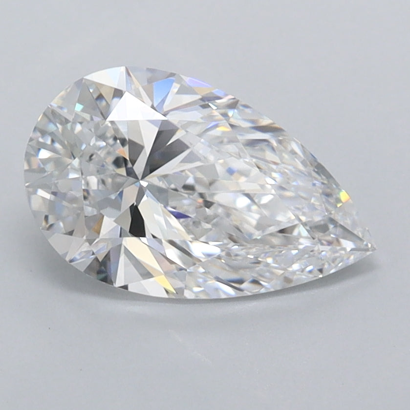 1.40 Carat Pear Shaped, Excellent Cut, D Color, FL Clarity, IGI Certified Lab Grown Diamond