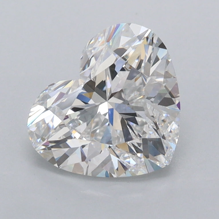 1.45 Carat Heart Shaped, Ideal Cut, D Color, VVS1 Clarity, IGI Certified Lab Grown Diamond