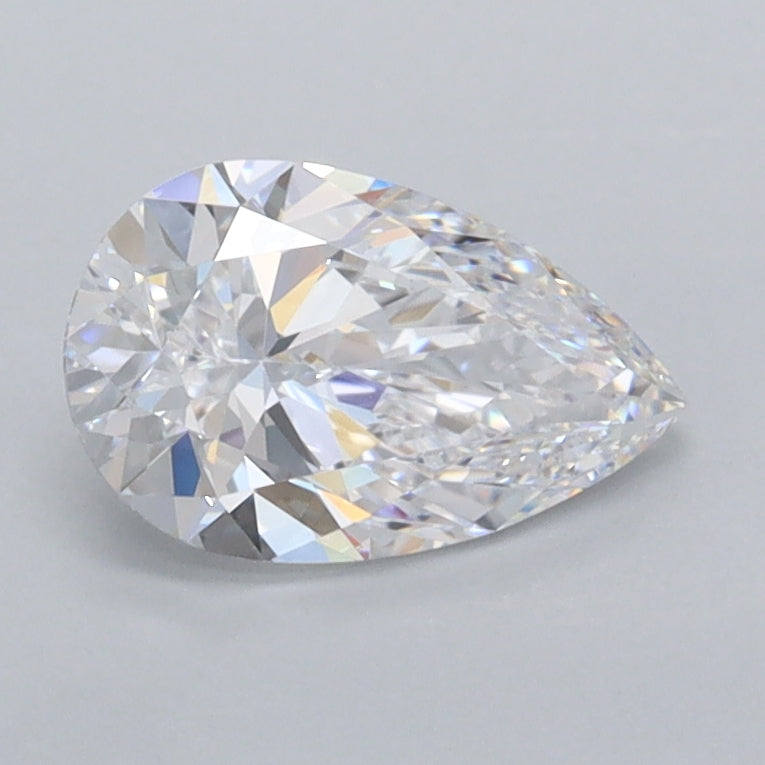 0.97 Carat Pear Shaped, Ideal Cut, D Color, FL Clarity, IGI Certified Lab Grown Diamond