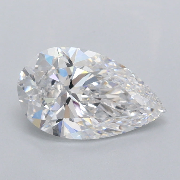 0.88 Carat Pear Shaped, Ideal Cut, D Color, FL Clarity, IGI Certified Lab Grown Diamond