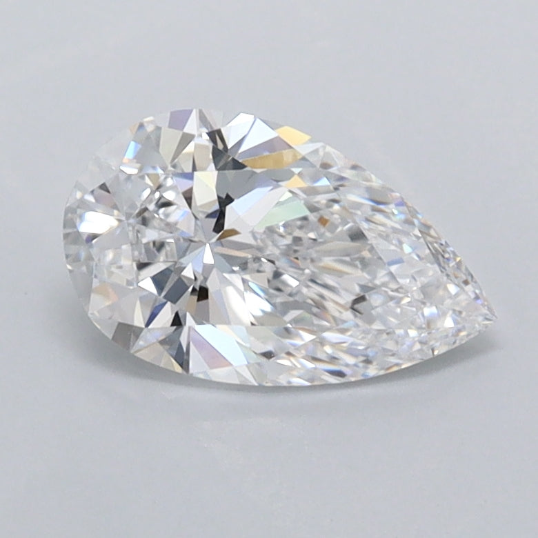 0.88 Carat Pear Shaped, Ideal Cut, D Color, FL Clarity, IGI Certified Lab Grown Diamond