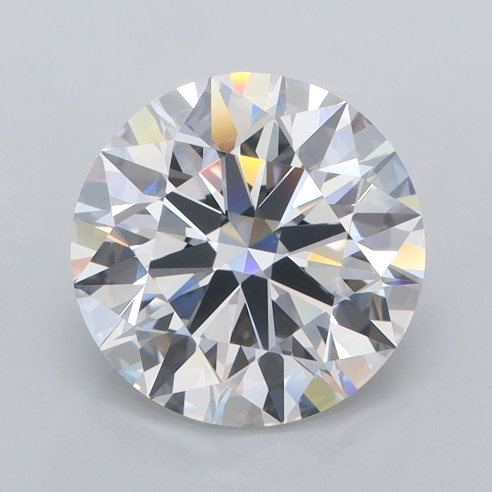 3.15 Carat Round Shaped, Ideal Cut, D Color, FL Clarity, IGI Certified Lab Grown Diamond
