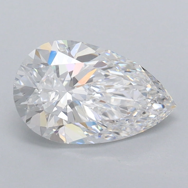 0.95 Carat Pear Shaped, Ideal Cut, D Color, FL Clarity, IGI Certified Lab Grown Diamond