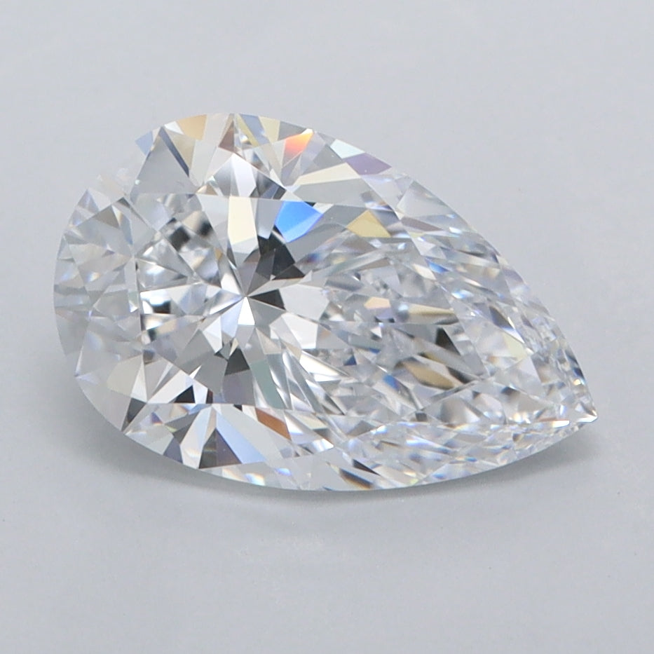 1.96 Carat Pear Shaped, Ideal Cut, D Color, FL Clarity, IGI Certified Lab Grown Diamond