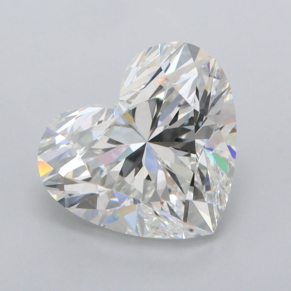 2.87 Carat Heart Shaped, Ideal Cut, F Color, FL Clarity, IGI Certified Lab Grown Diamond