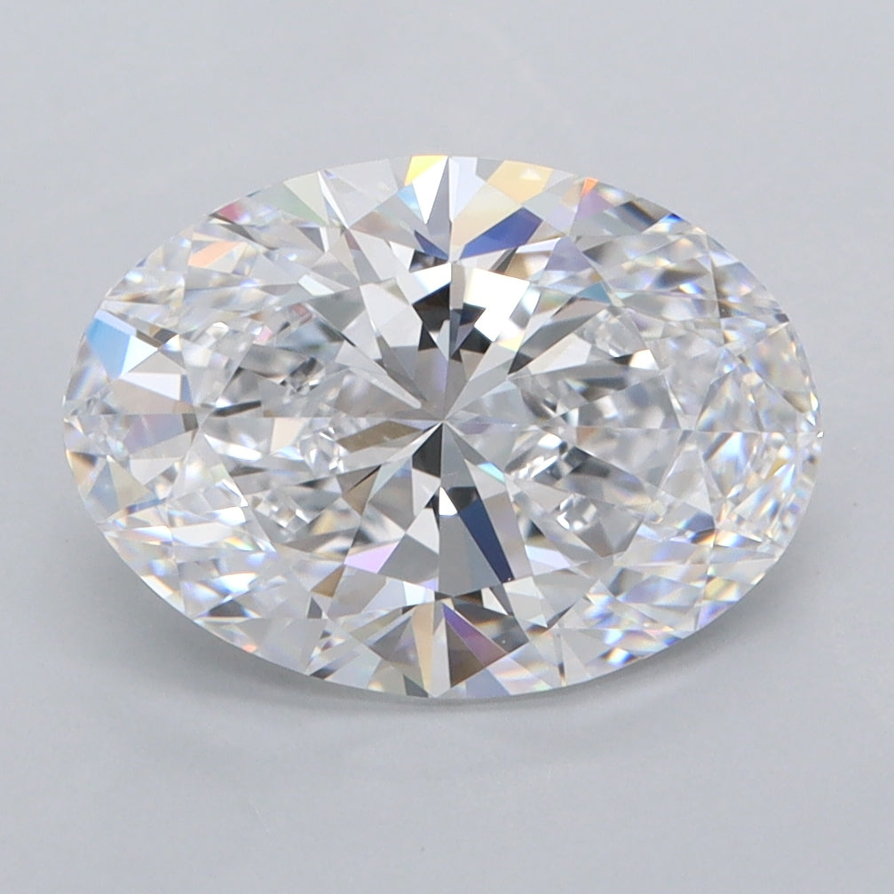 3.12 Carat Oval Shaped, Ideal Cut, D Color, FL Clarity, IGI Certified Lab Grown Diamond