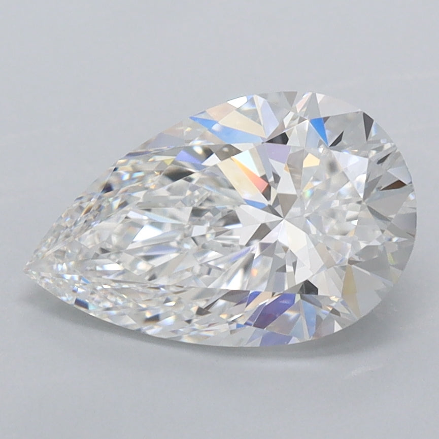 1.83 Carat Pear Shaped, Ideal Cut, D Color, FL Clarity, IGI Certified Lab Grown Diamond
