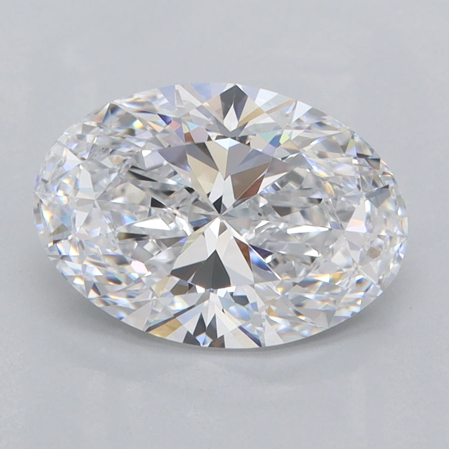 2.11 Carat Oval Shaped, Ideal Cut, D Color, FL Clarity, IGI Certified Lab Grown Diamond